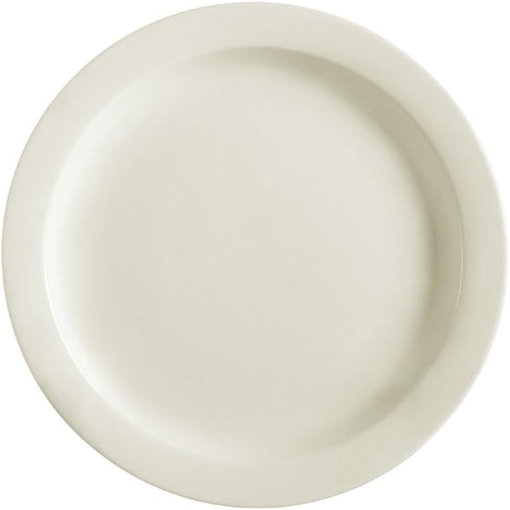 Photo 1 of 24 New Core 9" Ivory Narrow Rim Restaurant Catering China Plates 303tnr8CAC China NRC-8 Narrow Rim 9-Inch American White Stoneware Plate, Box of 24
