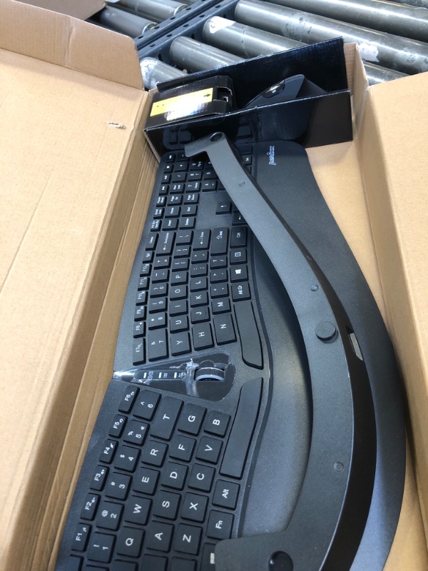 Photo 1 of Perixx Periduo-605, Wireless Ergonomic Split Keyboard and Vertical Mouse Combo, Adjustable Palm Rest and Membrane Low Profile Keys, Black, US English Layout (11633)