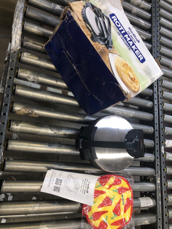 Photo 2 of 10inch Roti Maker by StarBlue with FREE Roti Warmer - The automatic Stainless Steel Non-Stick Electric machine to make Indian style Chapati, Tortilla, Roti AC 110V 50/60Hz 1200W SB-SW2093