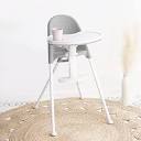 Photo 1 of FUNNY SUPPLY 3-in-1 Cute Folding High Chair, Perfect Modern Space Saving Highchair with Detachable Double Tray, 3-Point Harness, White White High Chair