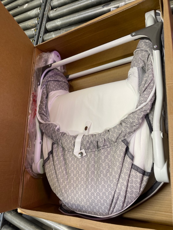 Photo 3 of Dream On Me Karley Plus Portable Quick Fold Bassinet with Removable Canopy in Storm Grey Storm Gray