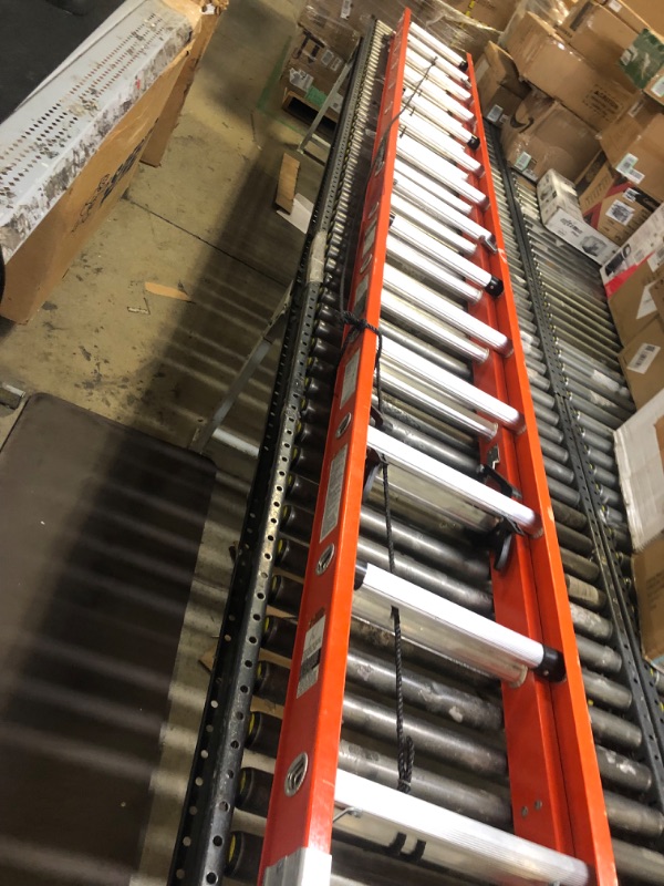 Photo 1 of Louisville Ladder Fiberglass Extension Ladder, 28 feet, 300-pound duty rating, Type IA, FE3228,Orange 28 Feet Ladder