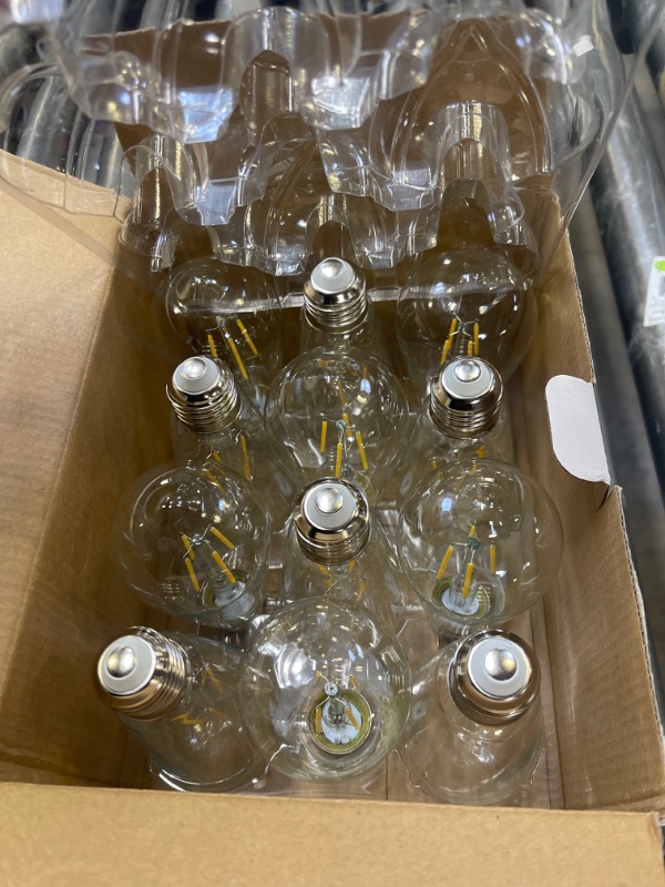 Photo 2 of 12 Pack LED Edison Bulbs 40W Equivalent,4 Watt LED Filament Bulb,4000K Daylight White ST19 Light Bulb,450LM E26 Vintage LED Bulbs for Ceiling Light Fixtures, Non-dim 4000k 12 Count (Pack of 1)