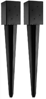 Photo 1 of  LADECH 2PC Fence Post Anchor Ground Spike 24” Length Metal Black Powder Coated