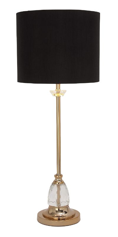 Photo 1 of Deco 79 Glam Metal Round Buffet Lamp, 12" x 12" x 31", Black