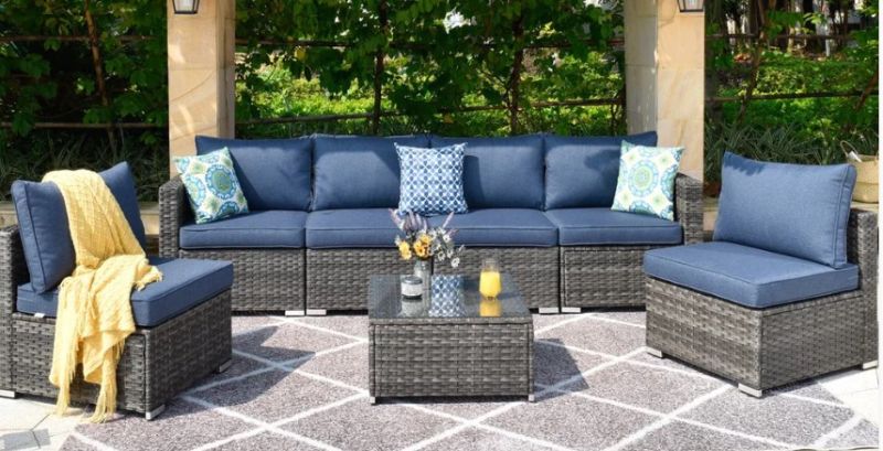 Photo 1 of *BOX 3 OF 3, INCOMPLETE SET* Ovios Outdoor Sectional Furniture 7-Piece with Cushions and Table
