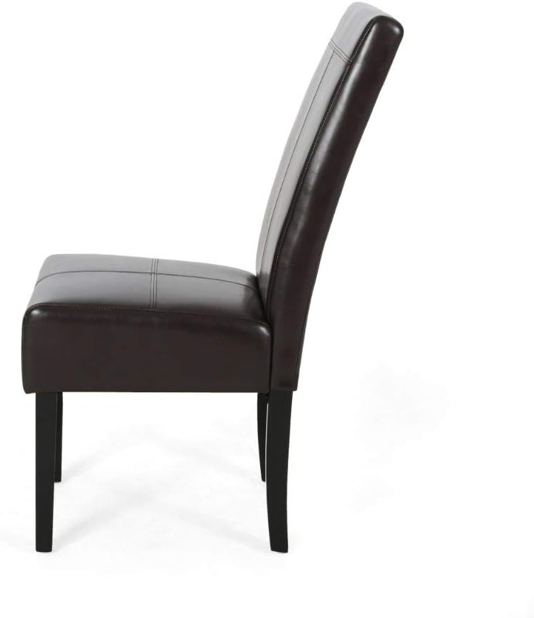 Photo 1 of Christopher Knight Home Emilia Chocolate Brown Leather Dining Chair