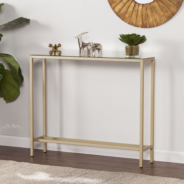 Photo 1 of Darrin Metallic Gold 36-Inch Console Table
