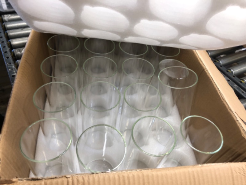 Photo 2 of 24 Pcs Glass Cylinder Vases for Centerpieces Bulk Floating Candle Holders Glass Table Vases for Wedding Home Formal Dinners Decorations (8 x 3.35 Inch)