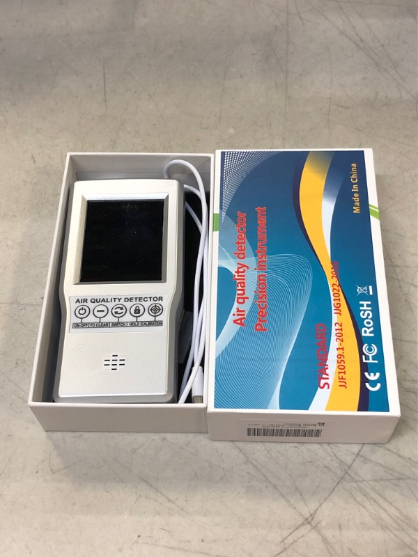 Photo 1 of Air Quality Monitor BIAOLING Accurate Tester for CO2 Formaldehyde(HCHO) TVOC PM2.5/PM10 Multifunctional Air Gas Detector Real Time Data&Mean Value Recording for Home Office and Various Occasion Silver