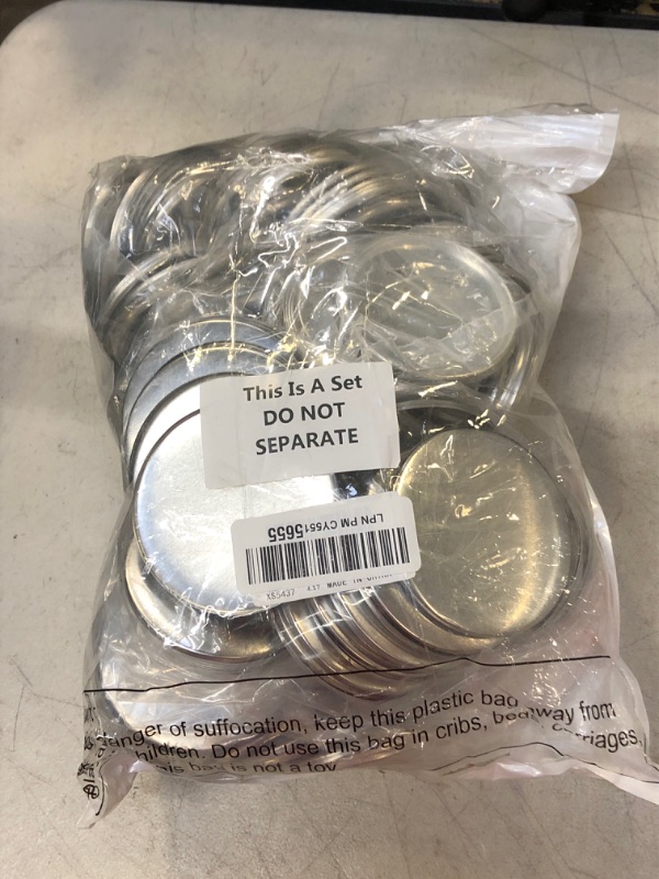 Photo 1 of 300 Pieces Blank Button Making Supplies Round Badge Button Parts Metal Button Pin Badge Kit for Button Maker Machine, Including Metal Shells Back Cover and Clear Film (Tinplate,3 Inch) 75 mm/ 2.95 inch, metal