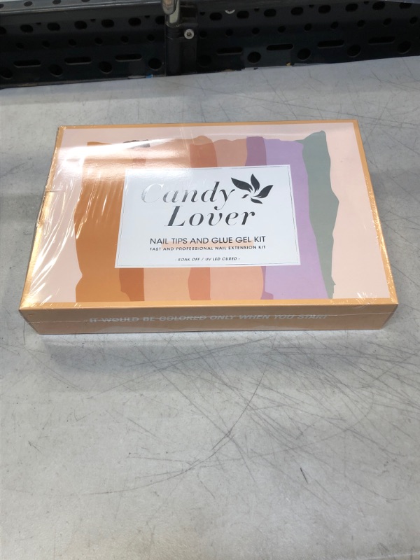 Photo 1 of Candy Lover Gel x Nail Kit, 552 Pcs Medium Square Fake Nails Tips with 4-in-1 Nail Glue Gel and Mini Nail Lamp Acrylic Nail Extension Kit for Women, at Home Nail Art Kit for Beginners
