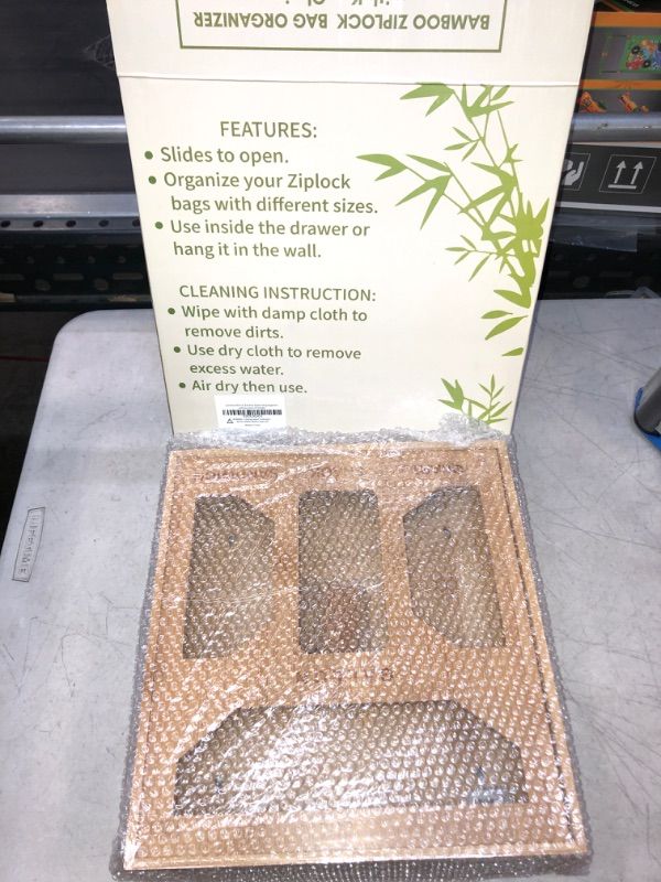 Photo 1 of  Bamboo Ziplock Bag Organizer for Kitchen-Walls-Drawers-Can fit Ziplock bags like Gallon-Snack-Sandwich-Quart.