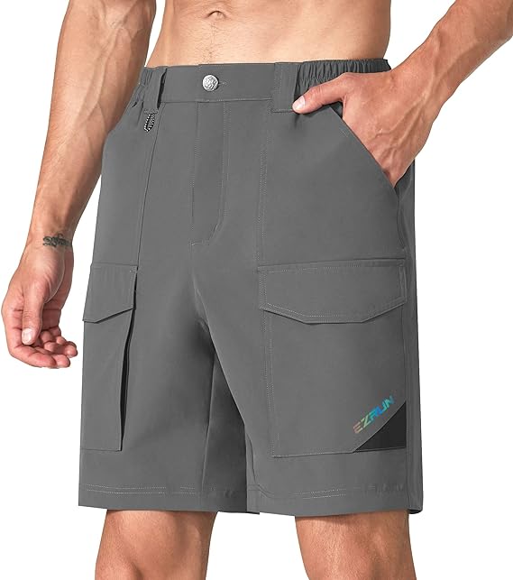 Photo 1 of EZRUN Men's Hiking Cargo Shorts Casual Outdoor Tactical Work Golf Shorts with Multi Pocket for Fishing Camping Travel
