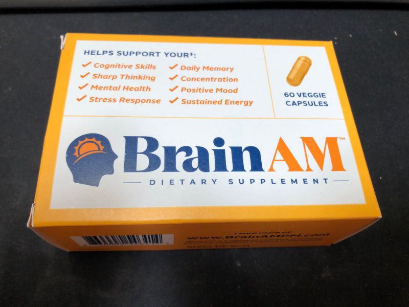 Photo 2 of BrainAM 60ct (30-Day) – Memory + Focus + Sustained Energy Supplement | Energize Brainwaves Daily | Patented Nootropics, Probiotics, Vitamins B6, B12, D, E, Phosphatidylserine, Alpha-GPC, Huperzine