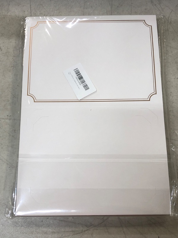 Photo 1 of 50 Pieces Cardboard Photo Folders, Rose Gold Paper Picture Frame Greeting Cards DIY Paper Picture Frame for Art Craft Display Decoration
