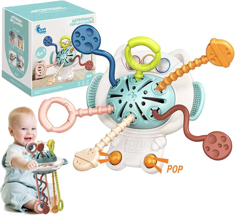 Photo 1 of Baby Montessori Astronaut Sensory Toys - Toddler Travel Essentials Learning Pull String Activity Toy for Babies 6 to 12 Months Teething Toys 0-6 Month Car Seat Toys 1 2 3 Years Old Birthday Gifts
