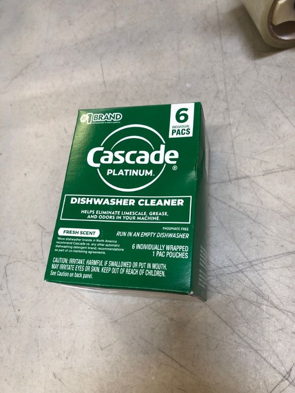 Photo 2 of Cascade Platinum Dishwasher Cleaner, 6 count Lemon 1 Count (Pack of 6)