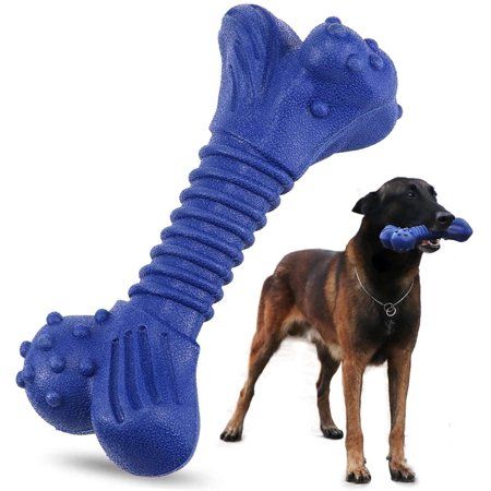 Photo 1 of Dog Chew Toys for Aggressive Chewers Tough Durable Strong Natural Rubber Dog Bone Toy for Large Dogs Molar Dental Teeth Cleaning Puppy Teething Toy
