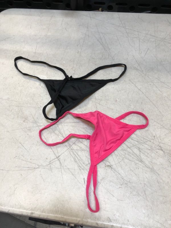 Photo 1 of 2 PC BLACK AND PINK G STRINGS ( S/M)