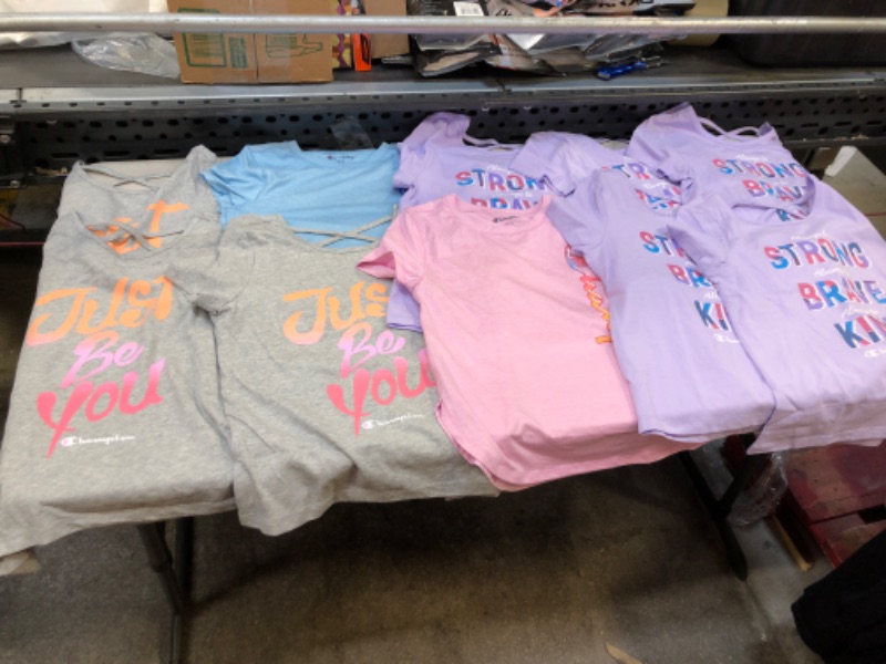 Photo 1 of 10 PC LITTLE GIRLS CHAMPIONS T SHIRTS ( SIZE: 10/12)