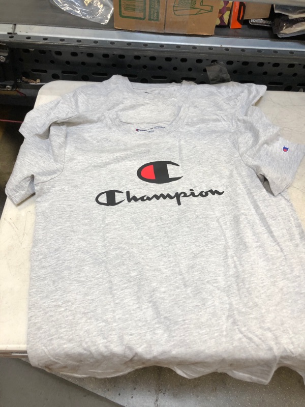 Photo 1 of 2 PC BOY GREY CHAMPIONS SHIRTS ( SIZE: 18/20)