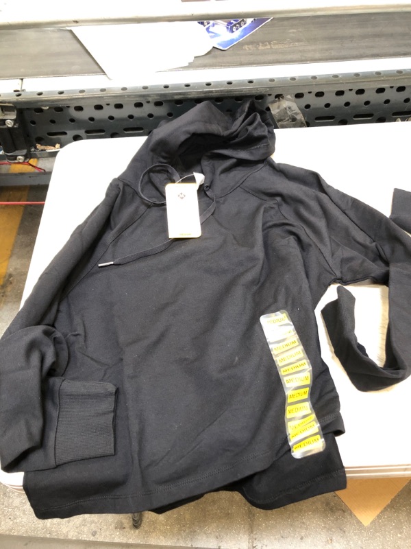 Photo 1 of  WOMENS BLACK FRENCH TERRY HOODIE ( SIZE: MED ) 