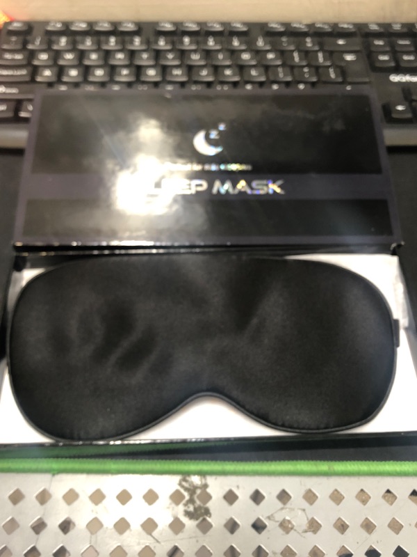 Photo 2 of BLSSNZ Silk Sleep Mask for Women - Soft Breathable Organic Natural Mulberry Silk Fabric Blackout Eye Mask for Sleeping with Adjustable Straps No Pressure Eye Mask for Travel Essentials (Black)