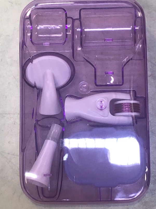 Photo 3 of 6 in 1 Derma Roller Kit for Face and Body - 0.25mm and 0.3mm Micro Needle Dermaroller with 5 Replaceable Heads, Storage Case and Disinfection Tank