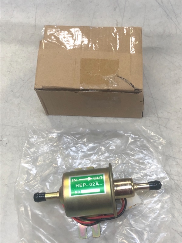 Photo 2 of SOLLON Electric Fuel Pump 12V Universal Low Pressure 12 Volt Transfer Inline Fuel Pump for Lawn Mower Carburetor Gas Diesel Engine 2.5-4psi HEP-02A