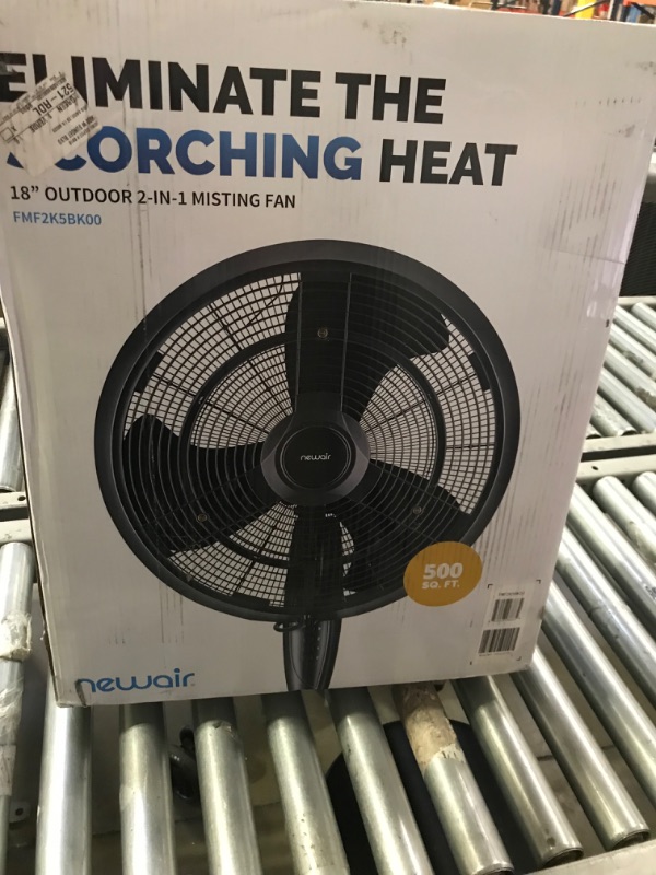 Photo 2 of 18 in. 3-Speed Wide-Angle Oscillating Outdoor Misting Fan and Pedestal Fan for Cool Down 500 sq. ft. - Black
