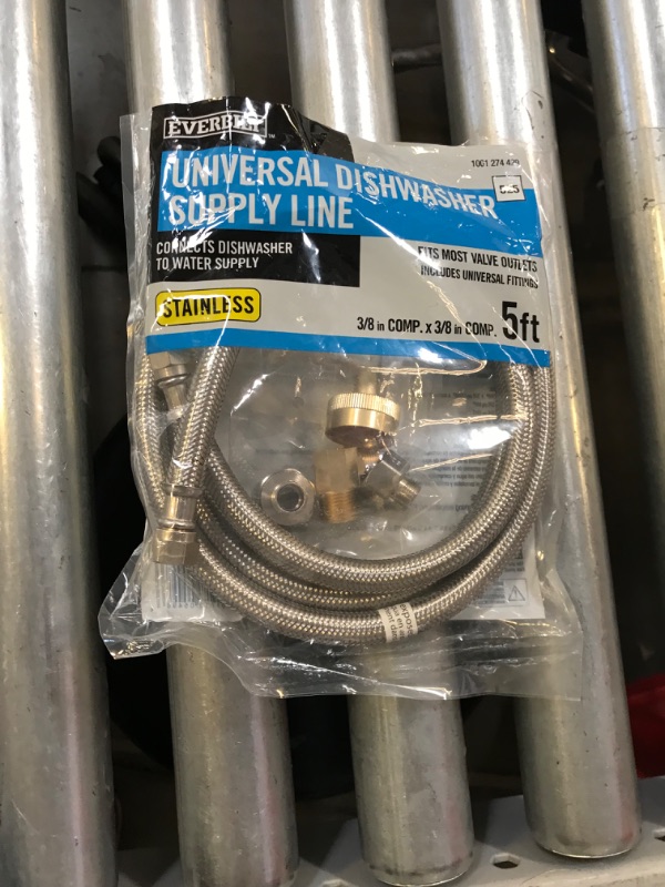 Photo 2 of 3/8 in. COMP x 3/8 in. COMP x 60 in. Universal Stainless Steel Dishwasher Connector
