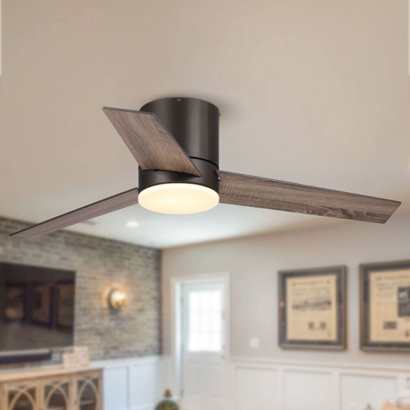 Photo 1 of EILEEN GRAYS LLC. 48 Oil-rubbed Bronze LED Hugger/ Low Profile Ceiling Fan with Remote
