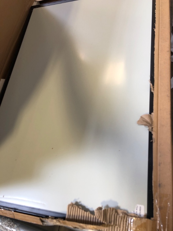 Photo 2 of Combination Board, 36 x 24 Magnetic Whiteboard & Cork Board, Dry Erase Board Bulletin Combo Board for Home Office Classroom, 3' x 2' Wall Mounted Memo Message Board Black 36x24