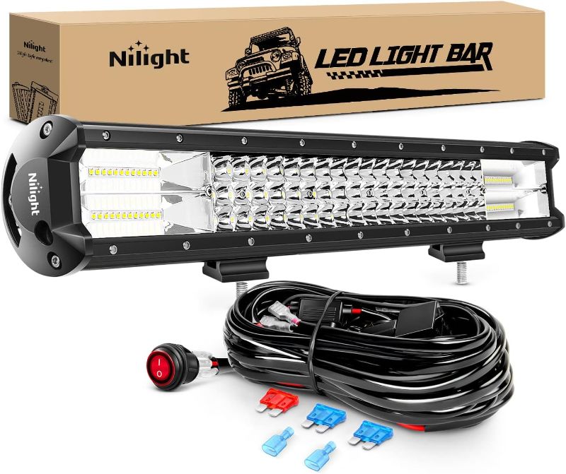 Photo 1 of  20Inch 288W Triple Row Flood Spot Combo LED Light Bar Waterproof