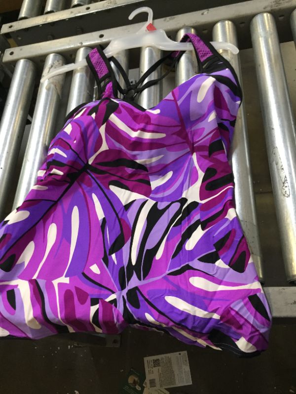 Photo 2 of ZeroXposur Women S O-Ring Action Tankini & Short Swimsuit Set (Salvia XXL)
