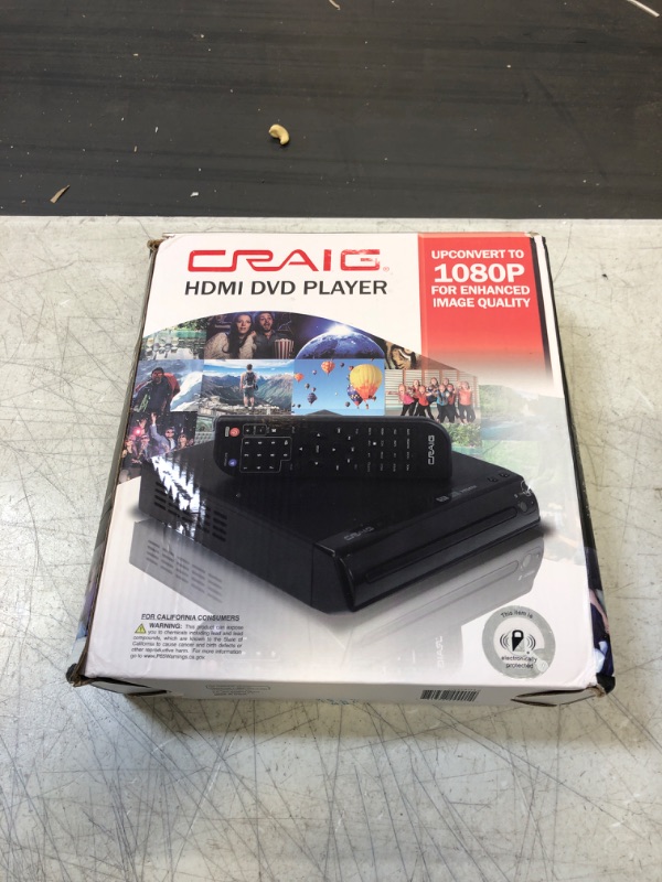 Photo 2 of Craig CVD401A Compact HDMI DVD Player with Remote in Black | Compatible with DVD-R/DVD-RW/JPEG/CD-R/CD-R/CD | Progressive Scan | Up-Convert to 1080p |