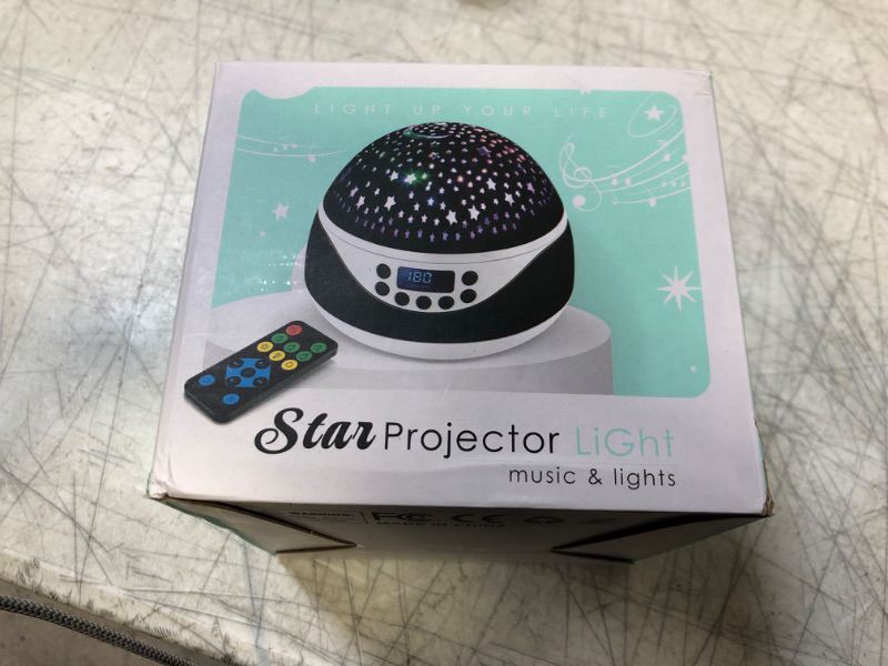 Photo 3 of Night Light with Music & Timer, Star Light Projector - Sound Machine for Baby Sleeping, Birthday Gifts for Girls Boys 1-6-12, Remote Control Projection Lamp Invited Colour Starry Sky to Home Black