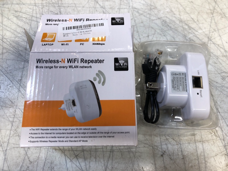 Photo 2 of 300Mbps WiFi Extender Signal Booster, Wireless Dual-Band Network Repeater, with Ethernet Port, 1-Tap Setup Access Point,Covers Up to 2640 Square Feet, WiFi Range Extender White