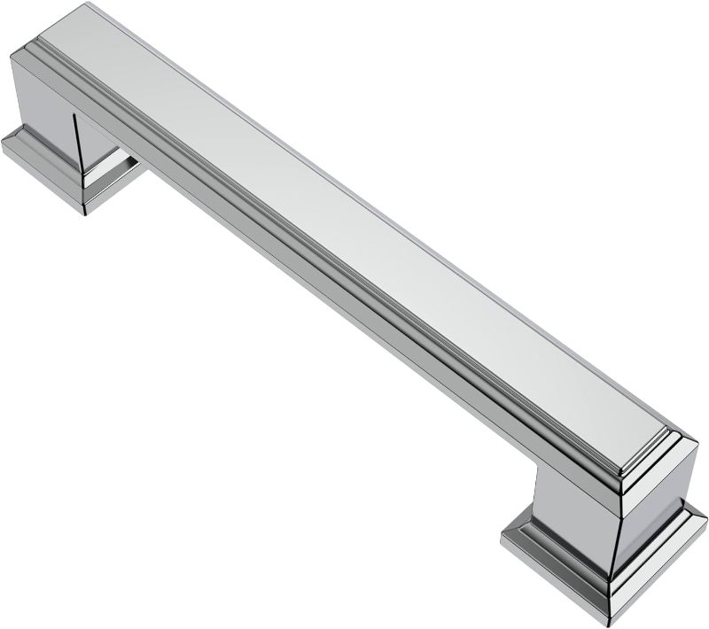 Photo 1 of Alzassbg 15 Pack Polished Chrome Cabinet Pulls, 3-3/4 Inch(96mm) Hole Centers Cabinet Handles Kitchen Hardware for Cabinets and Drawer AL3071CP
