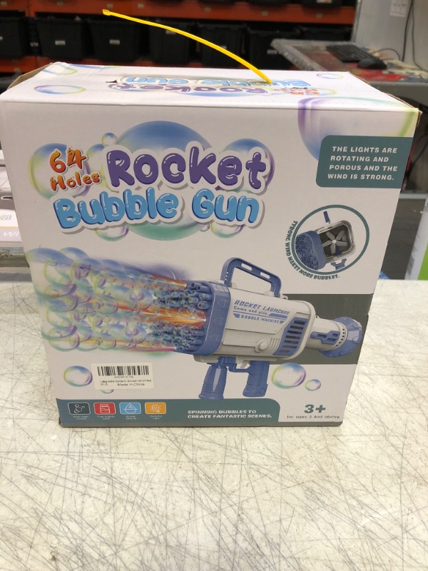 Photo 2 of Bubble Machine Rocket Boom Bubble with 64-Hole for Kids Rocket Launcher Bubble Maker Blower, Automatic Bubble Toys, 5000+ Bubbles per Min for Boys Girls Adults Outdoor Indoor Birthday Party
