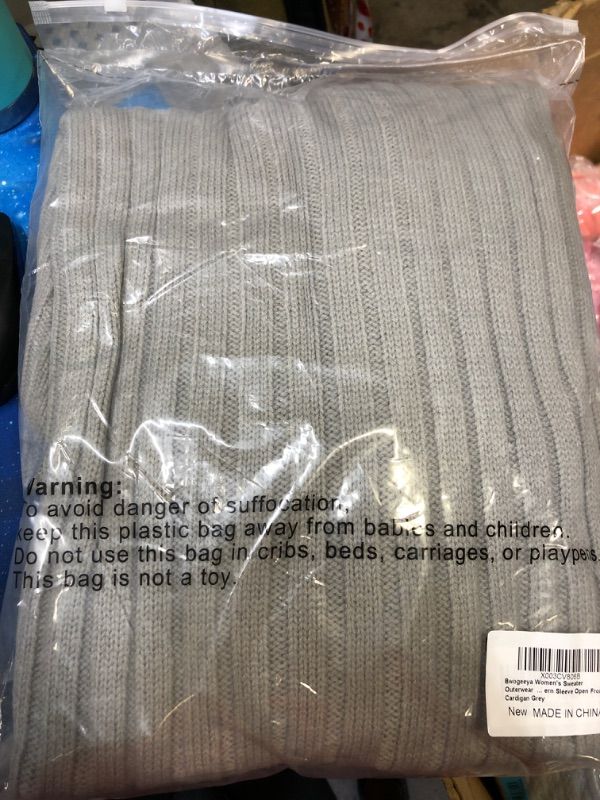 Photo 1 of Bwogeeya Womens Sweater Outerwear Open Front Rib-Knit Cardigan Drop Shoulder Long Cardigans
SIZE XL 