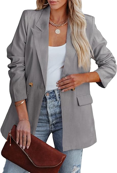 Photo 1 of Bwogeeya Womens Sweater Outerwear Open Front Rib-Knit Cardigan Drop Shoulder Long Cardigans

