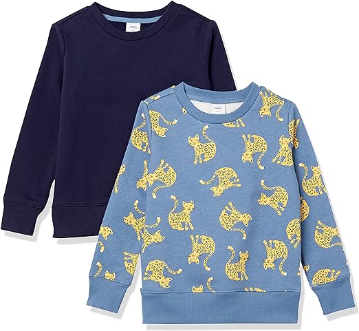 Photo 1 of Amazon Essentials Girls and Toddlers' Fleece Crew-Neck Sweatshirts, Pack of 2
SIZE 4T 