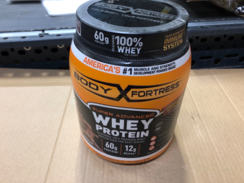 Photo 1 of Body Fortress Super Advanced Whey Protein Powder, Chocolate, Immune Support (1), Vitamins C & D Plus Zinc, 1.78 lbs (Packaging May Vary) Chocolate 1.78 Pound (Pack of 1)---exp date 05/04/2023
