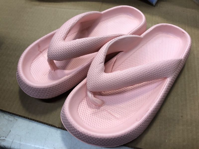 Photo 1 of 7/8--Women Comfortable Pillow Flip Flops Soft Cushioned Thong Sandals
