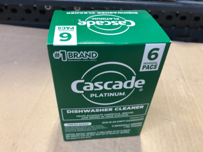 Photo 1 of Cascade Platinum Dishwasher Cleaner, 6 count Lemon 1 Count (Pack of 6)