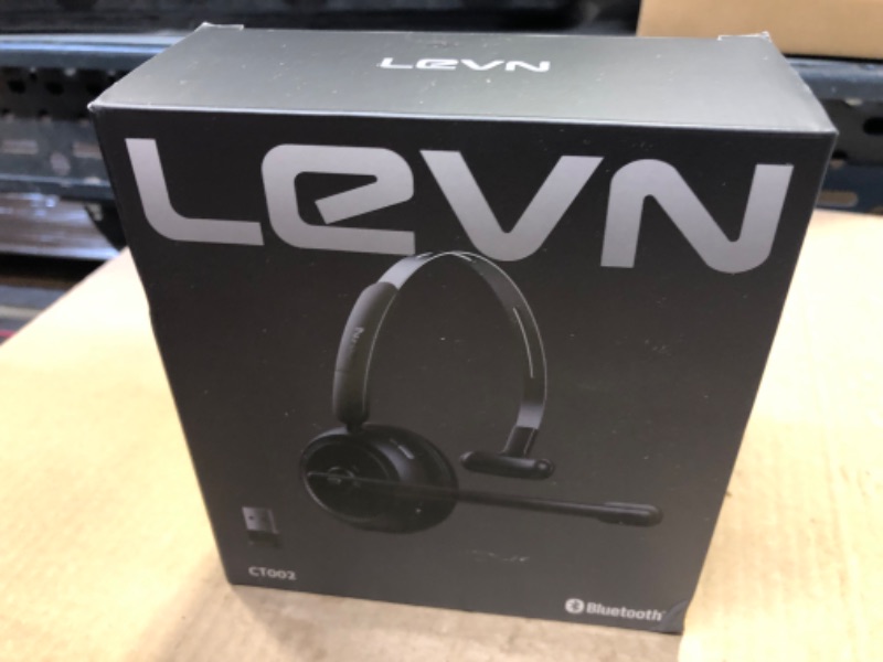 Photo 2 of LEVN Wireless Headset with Microphone for PC, Bluetooth Headset with Mic & Mute Button, 65 Hrs Working Time Noise Cancelling Wireless Headset for Work from Home/Computer/Laptop/Call Center/Office CT002