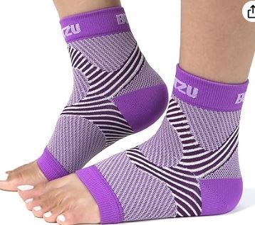 Photo 1 of BLITZU Toeless Socks for Women Ankle Support for Women Pain Relief for Plantar Fasciitis Running Compression Socks for Women Swollen Ankles and Feet Treatment Work Accessories for Women Purple S-M Small/Medium (1 Pair) Purple