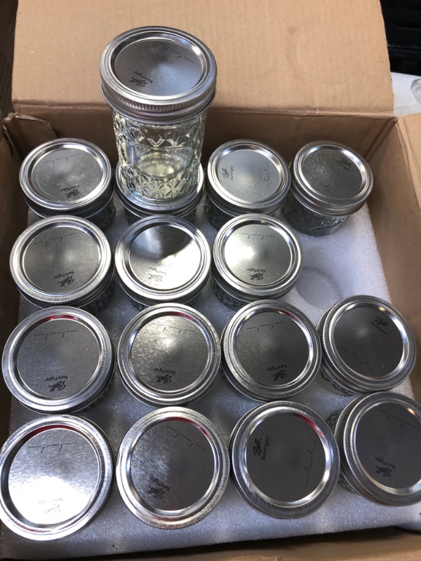 Photo 2 of 16 Pack 8 OZ Mason Jars with Lids - OAMCEG Regular Mouth Canning Jars, 100% Recycled Glass Bottles for Regular Mouth Mason Jars, Ideal for Juice, Jam, Honey and Spice, Honey, Baby Foods